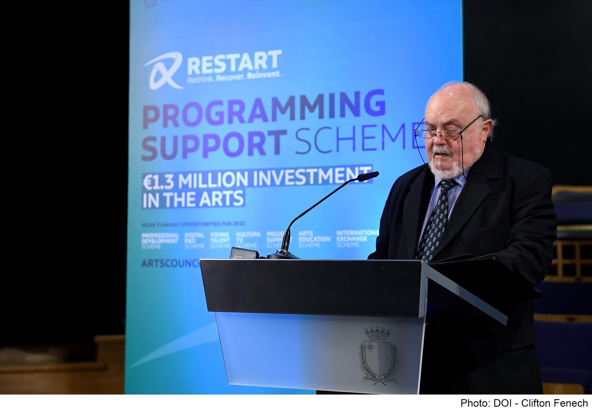 €1.3 million programme support scheme aimed at restarting the local arts sector
